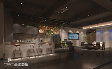 現(xiàn)代簡(jiǎn)約風(fēng)員工餐廳裝修效果圖