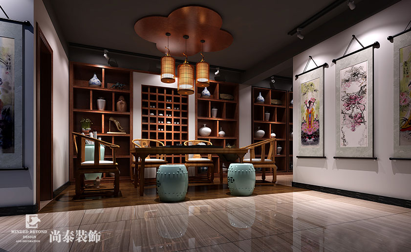 中式高端會所裝修效果圖-南灣會所