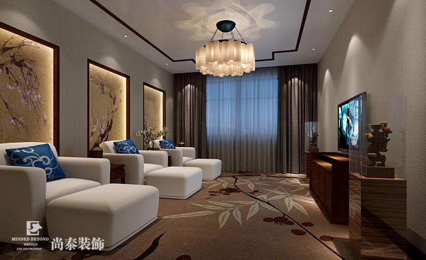 中式高端會所裝修效果圖-南灣會所