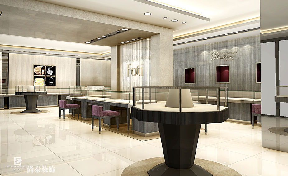 金色高端珠寶展廳裝修設(shè)計(jì) | Foti芬蒂