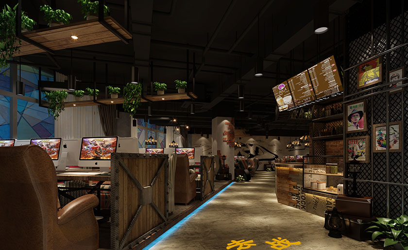 400㎡工業(yè)風(fēng)格網(wǎng)咖裝修設(shè)計 | 互動之星網(wǎng)吧