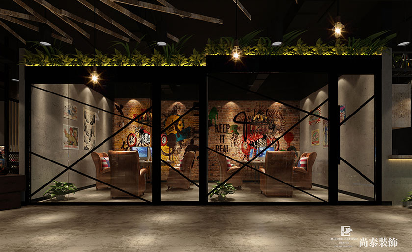 400㎡工業(yè)風(fēng)格網(wǎng)咖裝修設(shè)計 | 互動之星網(wǎng)吧