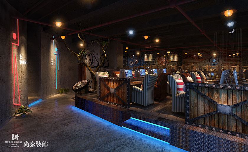 2800㎡網(wǎng)咖裝修設(shè)計效果圖 | 迪優(yōu)網(wǎng)吧