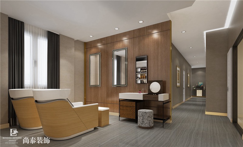 高端SPA會所將成為主流，200m2現(xiàn)代美容院裝修設計