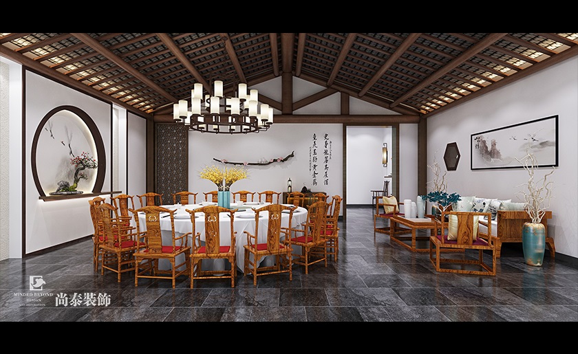 250㎡簡(jiǎn)約中式民宿裝修設(shè)計(jì) | 觀瀾民宿