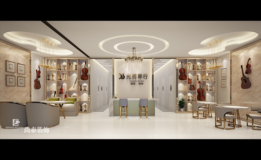 145㎡簡約優(yōu)雅琴行裝修設(shè)計 | 光輝琴行