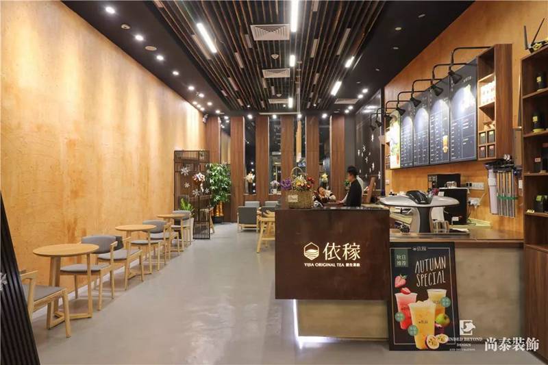 茶飲收銀臺裝修實景圖