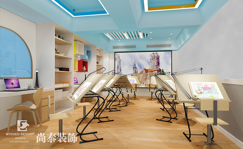 現(xiàn)代簡(jiǎn)約教育培訓(xùn)機(jī)構(gòu)裝修效果圖-歐密加舵教育