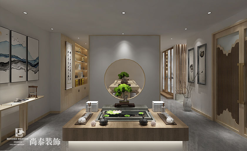 100㎡中式風(fēng)格茶室裝修設(shè)計(jì) | 茶閱世界
