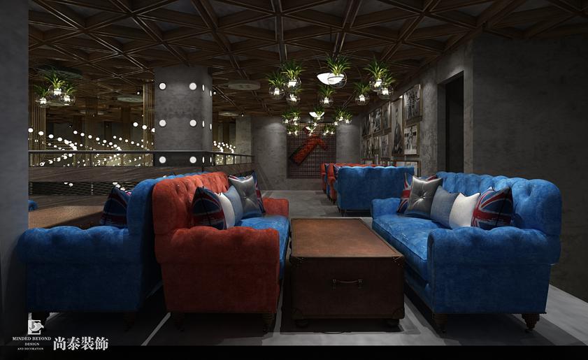  1000平米工業(yè)風(fēng)主題酒吧裝修設(shè)計(jì)圖 