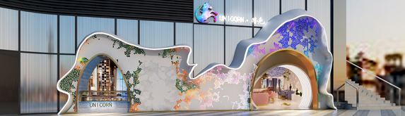 網(wǎng)紅甜品店裝修設(shè)計效果圖，夢幻般的海洋空間