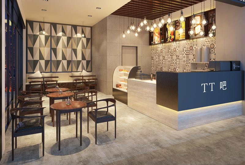 現(xiàn)代典雅奶茶店裝修風(fēng)格圖