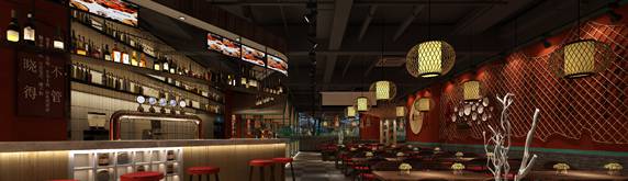 燒烤店裝修效果圖鑒賞，不一樣的燒烤氛圍