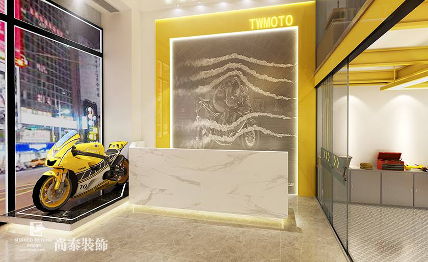 250平米摩托車4S店裝修設(shè)計 | 途威