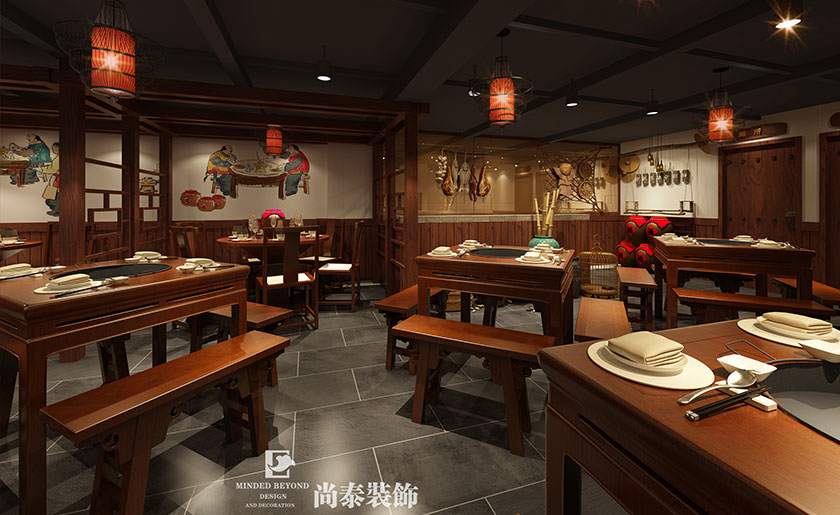 200㎡中國(guó)風(fēng)火鍋店裝修設(shè)計(jì) | 川辣奇兵