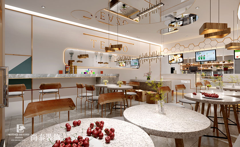 70㎡現(xiàn)代簡約奶茶店設計 | Teazo