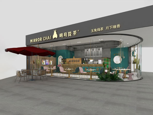55平米輕奢奶茶店裝修設(shè)計 | 明月瓏茶