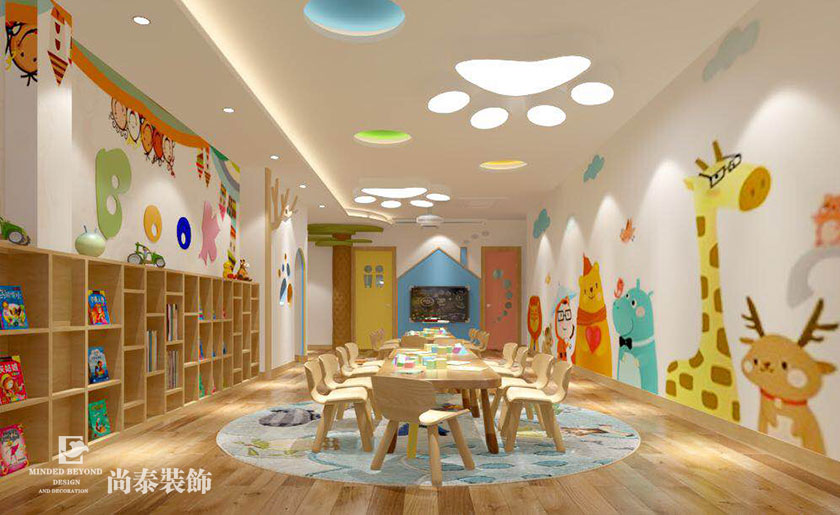 100平米現(xiàn)代簡(jiǎn)約早教中心設(shè)計(jì)效果圖 | 愛爾貝