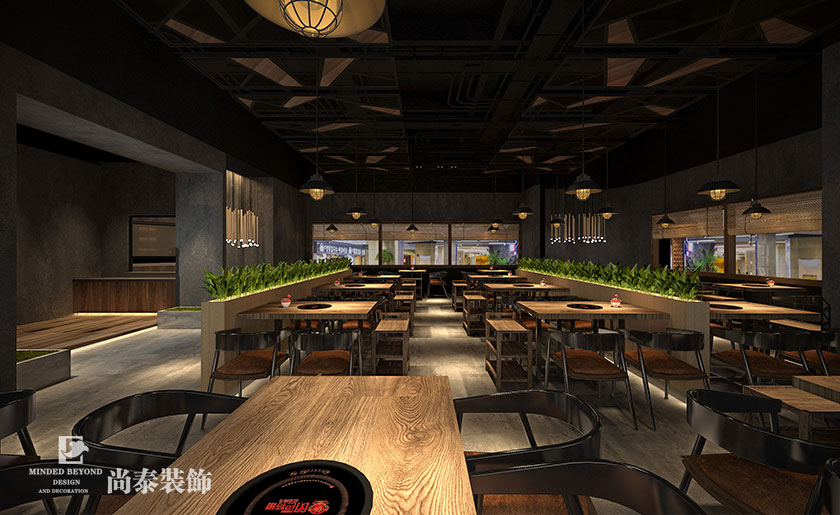 455平米牛肉火鍋店裝修設(shè)計(jì) | 牛制灶
