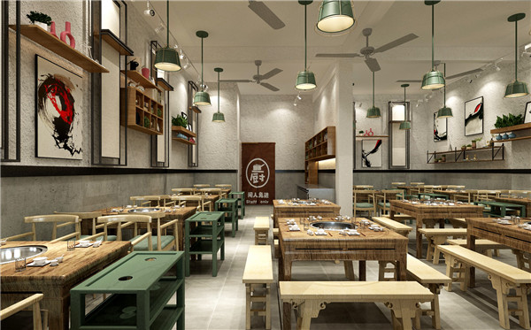 火鍋餐廳就餐區(qū)裝修效果圖 火鍋餐廳就餐區(qū)裝修效果圖