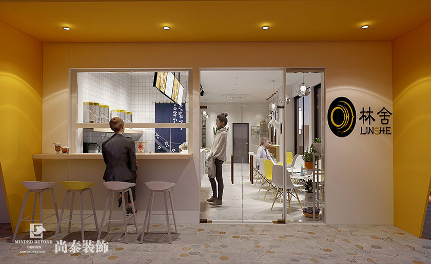 40平米小清新奶茶店裝修設計 | 屋檐奶茶