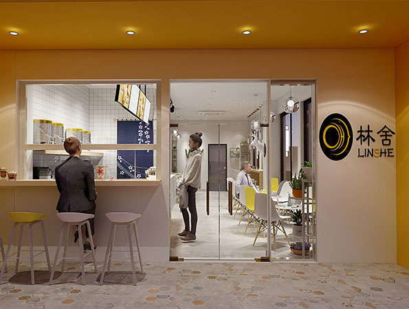 40平米小清新奶茶店裝修設(shè)計 | 屋檐奶茶