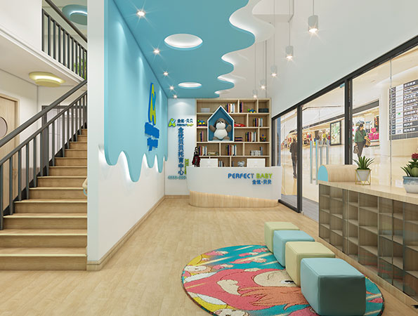 現(xiàn)代簡約托育中心裝修效果圖-全優(yōu)貝貝