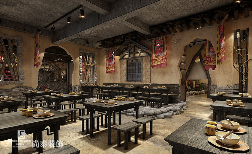 400平米燒烤店裝修效果圖-農(nóng)重燒烤