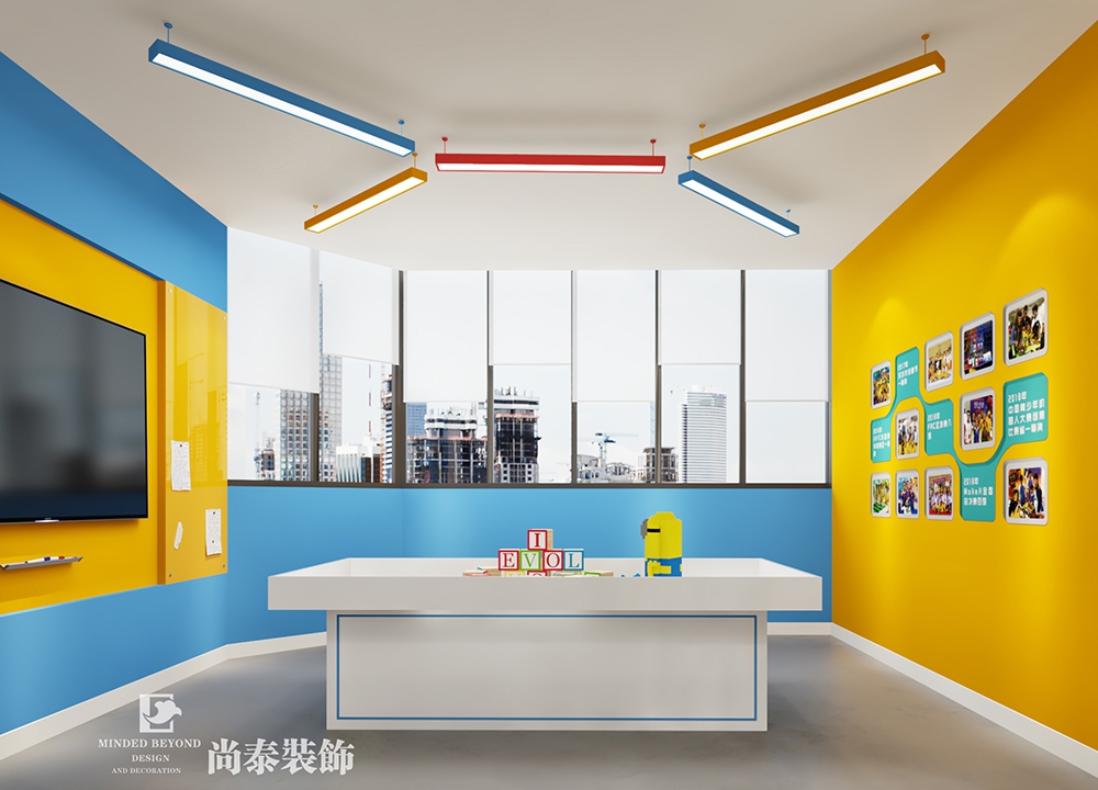 兒童培訓(xùn)機(jī)構(gòu)競賽教室裝修效果圖