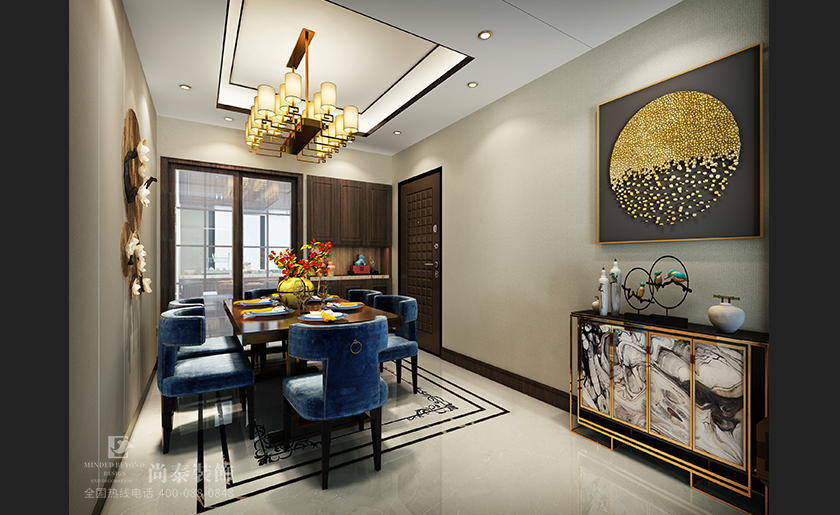 130平米中式婚房家裝設(shè)計(jì)