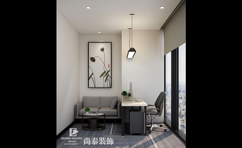 100平米生物科技公司辦公室裝修效果圖 | 揚(yáng)光雨露