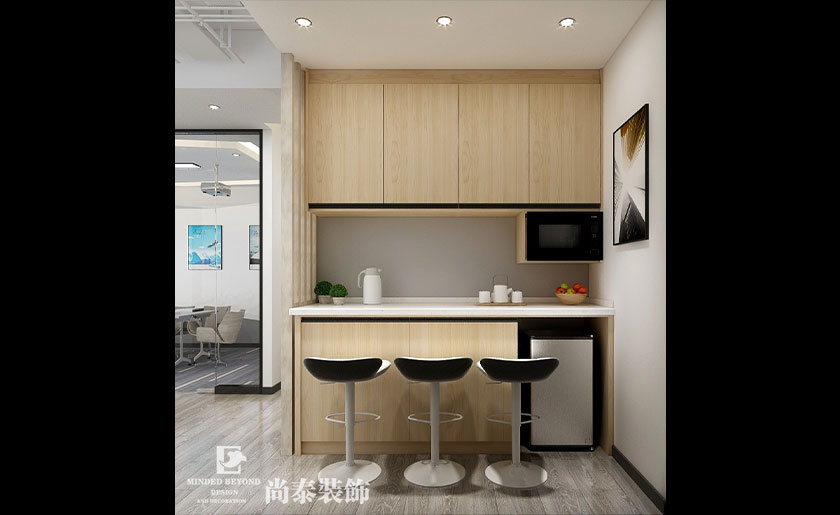 100平米生物科技公司辦公室裝修效果圖 | 揚(yáng)光雨露