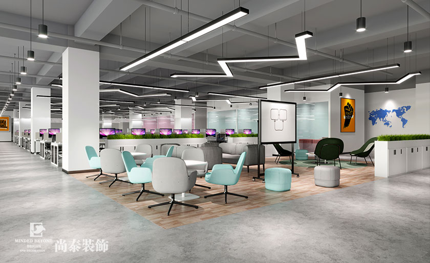 3600㎡新興直播公司辦公室裝修設(shè)計 | 安杰拉科技