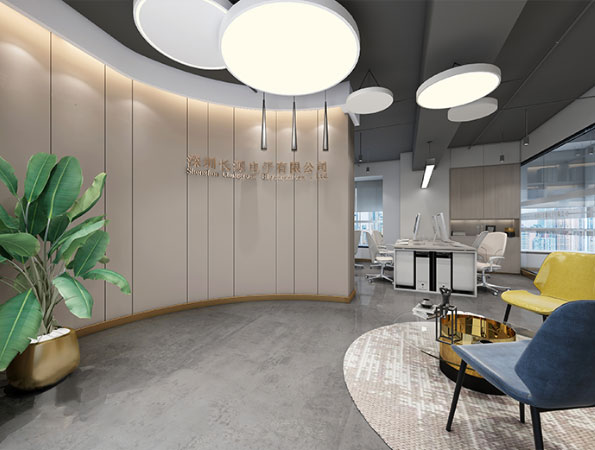 100㎡外貿電子公司辦公室裝修設計 | 長源電子