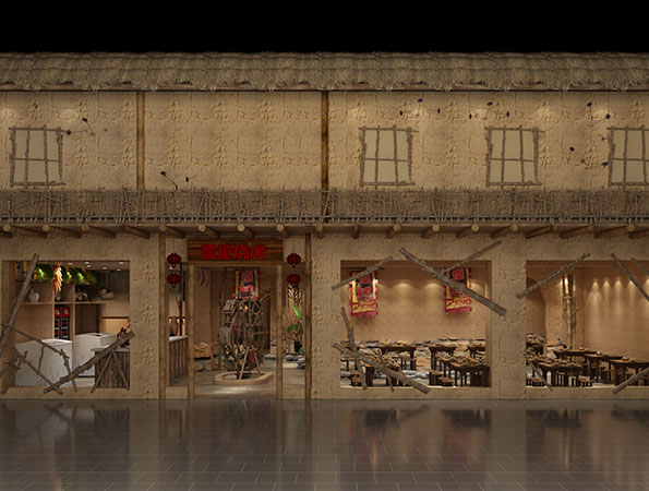400平米燒烤店裝修效果圖-農(nóng)重燒烤