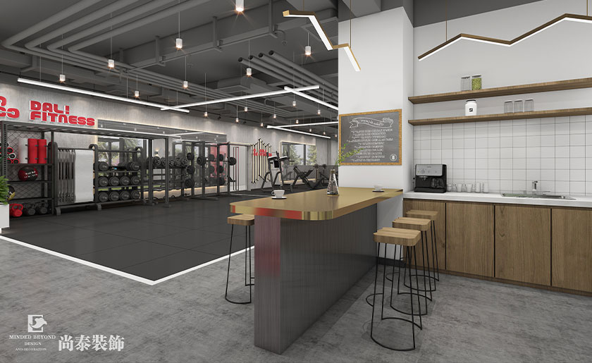300平米現(xiàn)代工業(yè)風(fēng)健身房裝修設(shè)計(jì) | 大力健身房