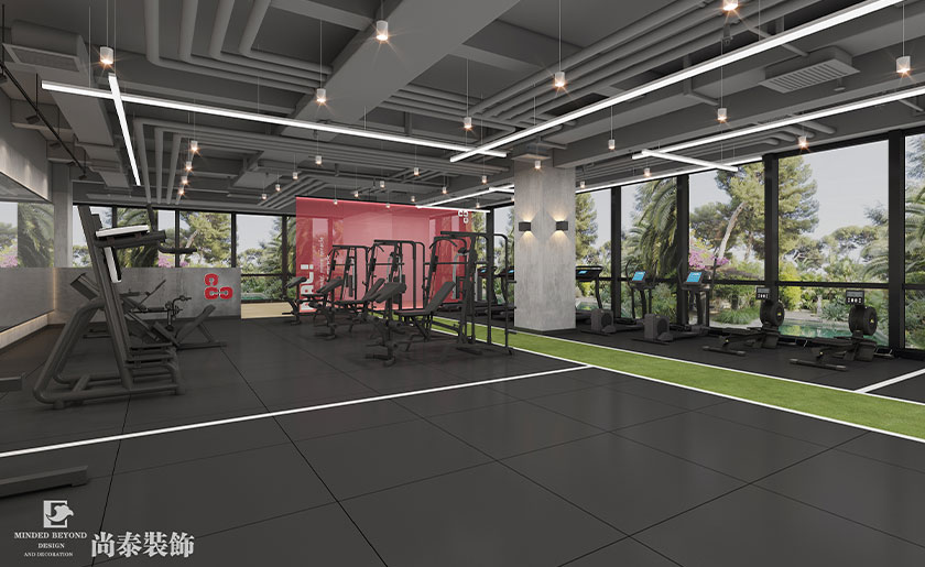 300平米現(xiàn)代工業(yè)風(fēng)健身房裝修設(shè)計(jì) | 大力健身房