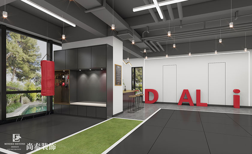 300平米現(xiàn)代工業(yè)風(fēng)健身房裝修設(shè)計(jì) | 大力健身房