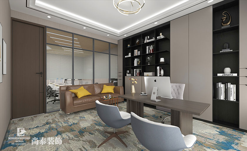 80平米科技公司辦公室裝修設計效果圖 | 彩域創(chuàng)新