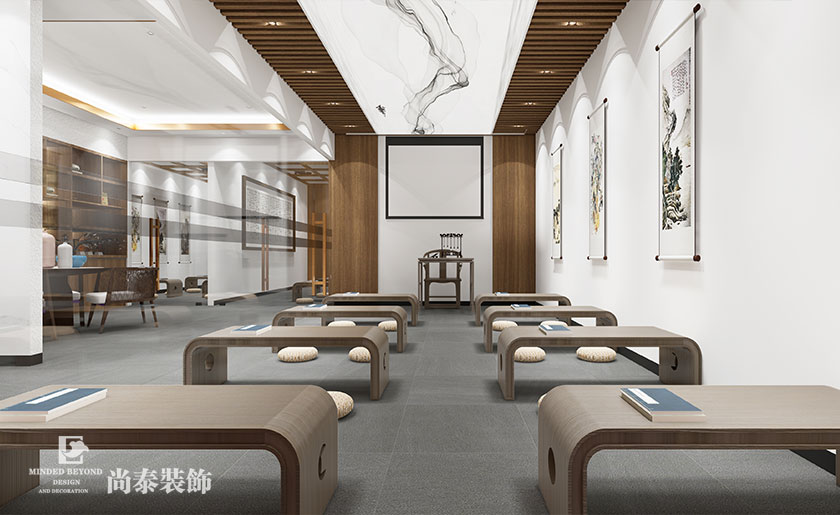 100㎡國學(xué)書法教育空間裝修設(shè)計 | 汝昊教育