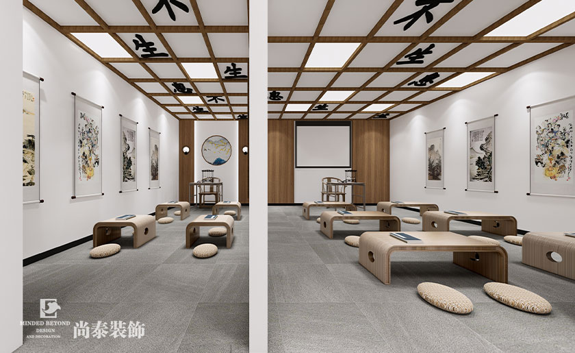 100㎡國學(xué)書法教育空間裝修設(shè)計 | 汝昊教育
