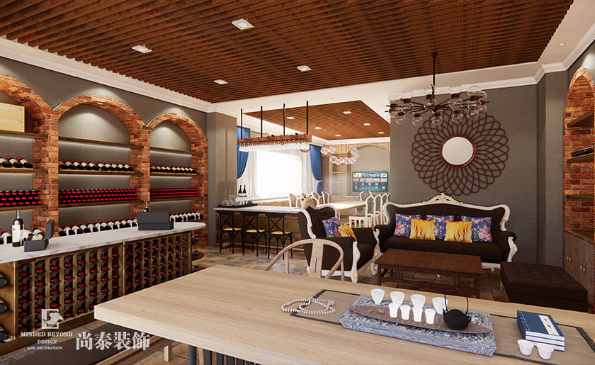 100平米美式風(fēng)格酒莊裝修設(shè)計