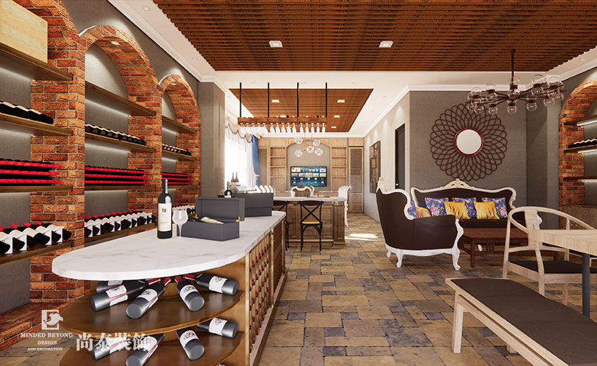100平米美式風(fēng)格酒莊裝修設(shè)計