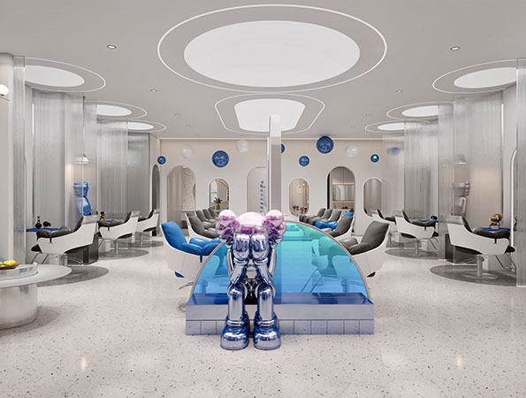 150平米現(xiàn)代網(wǎng)紅風(fēng)美發(fā)店裝修設(shè)計(jì) | 美麗日記