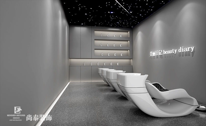 150平米現(xiàn)代網(wǎng)紅風(fēng)美發(fā)店裝修設(shè)計 | 美麗日記