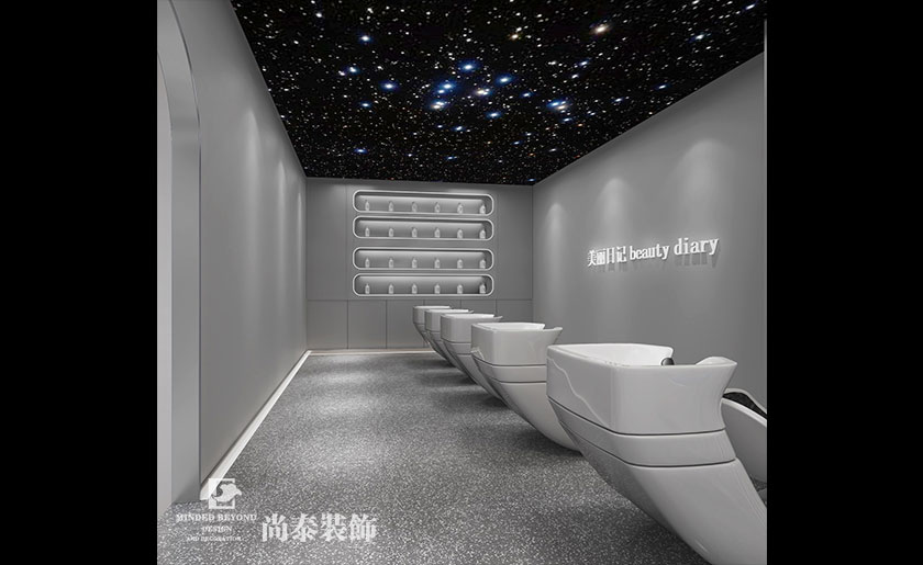 150平米現(xiàn)代網(wǎng)紅風(fēng)美發(fā)店裝修設(shè)計 | 美麗日記