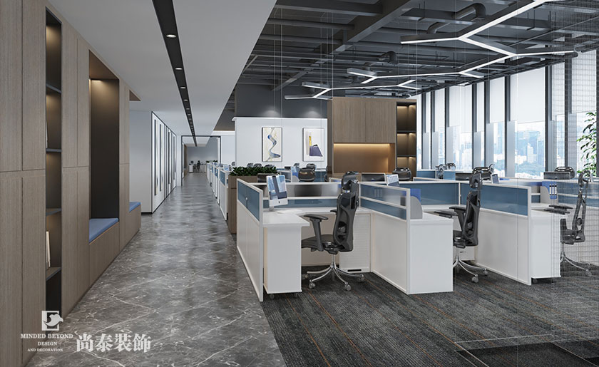 深圳辦公室裝修設(shè)計(jì)9000平米上市科技公司 | 芯?？萍? width=
