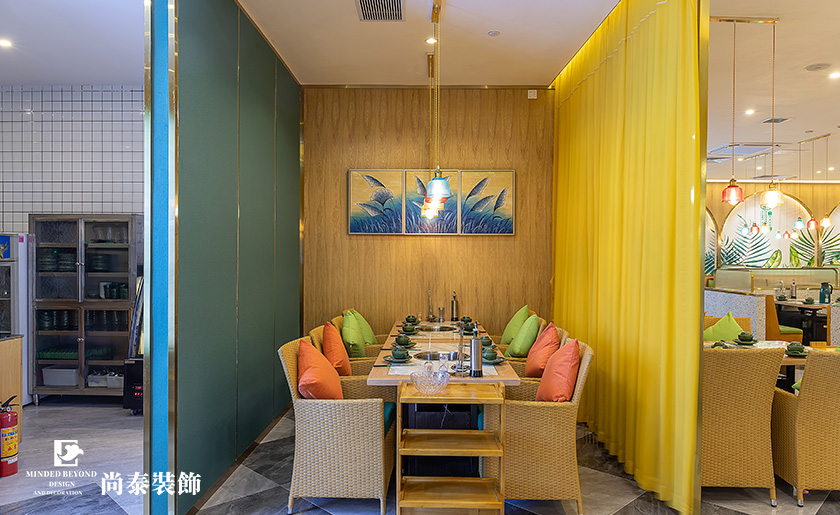 300平米椰子雞餐廳餐飲店裝修實(shí)景案例 | 潤(rùn)清園