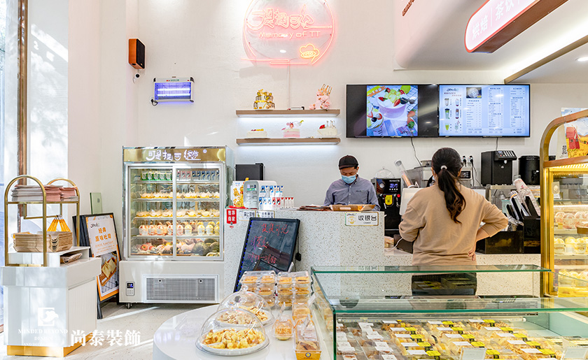 100平米時(shí)尚輕奢烘培店裝修實(shí)景案例 | 提提可紀(jì)