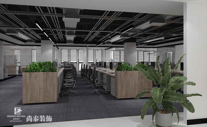 1000平米新能源上市公司辦公室裝修設計案例